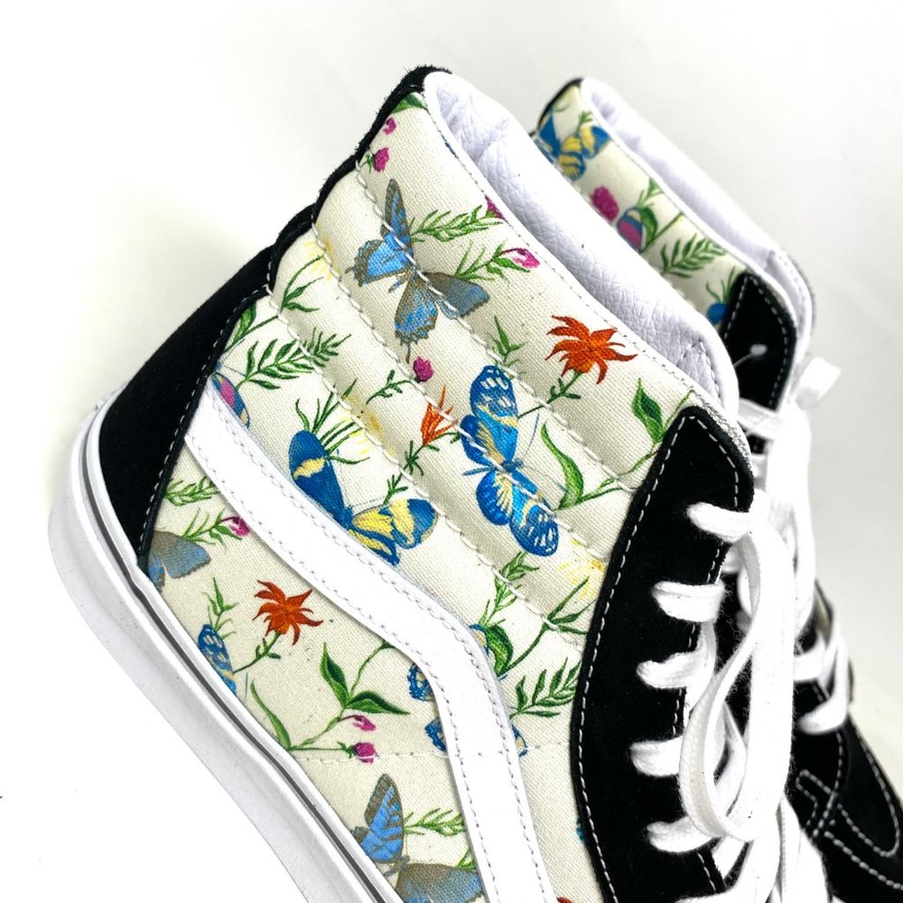 šMEGA SALEšVANS SK8-HI Men Butterfly Floral Black White Canvas VN0A5HXVUC0 - Picture 9 of 10